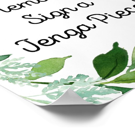 Botanische Greenery Sign. — Bang van herinneringen Poster (Hoek)