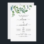 Botanische Greenery Spring Romantic Wedding Kaart<br><div class="desc">Groene kruiden - Greenery Foliage Waterverf Spring Wedding Elegant and Modern Invitations on White background - bevatten prachtige en elegante scripttypografie met moderne botanische bladeren en groen voor de speciale viering van de huwelijksdag.</div>