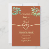 Botanische Greenery Terracotta Wedding Invitation Kaart (Voorkant)