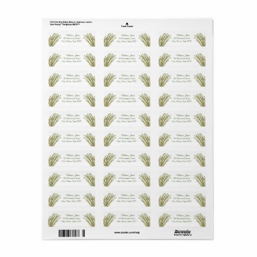 Botanische Greenery Thyme Herbs Wedding Return Etiket (Full Sheet)