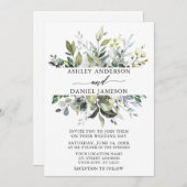 Botanische Greenery uit de Waterverf van Wedding E Kaart (Voorkant / Achterkant)