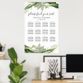 Botanische Greenery verliest tabelschema Poster (Thuiskantoor)