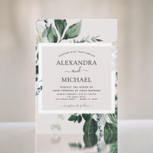 Botanische Greenery Waterverf Elegant Wedding