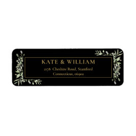 Botanische Greenery Waterverf Leidt Adres Etiket