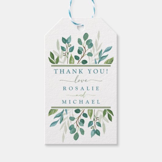 Botanische Greenery Wedding Cadeaulabel (Voorkant)