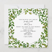 Botanische Greenery Wedding Invitation Kaart (Voorkant)