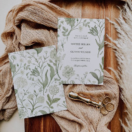 Botanische Greenery Wedding Invitation Kaart