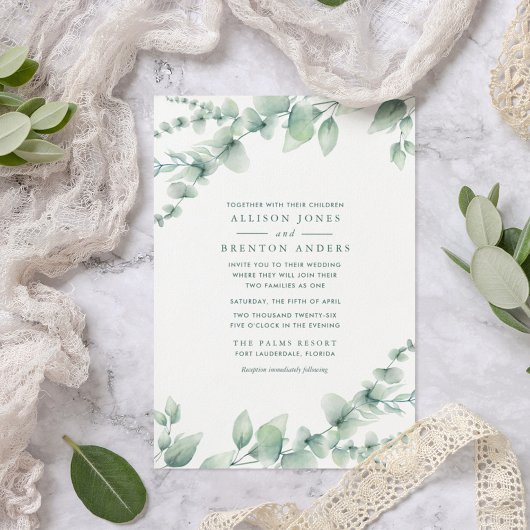 Botanische Greenery Wedding Kaart