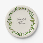 Botanische Greenery Wedding Papieren Bordje (Voorkant)