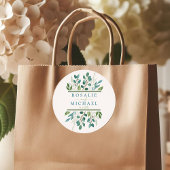 Botanische Greenery Wedding Ronde Sticker