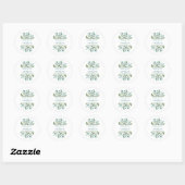 Botanische Greenery Wedding Ronde Sticker (Vel)