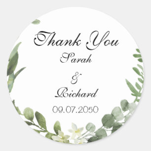 Botanische Greenery Wedding Ronde Sticker