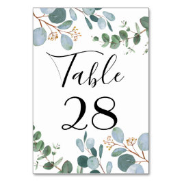 Botanische Greenery Wedding Table Number Kaart