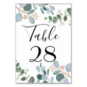 Botanische Greenery Wedding Table Number Kaart (Voorkant)