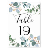 Botanische Greenery Wedding Table Number Kaart (Voorkant)