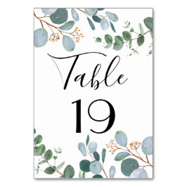Botanische Greenery Wedding Table Number Kaart