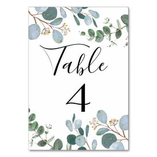 Botanische Greenery Wedding Table Number Kaart (Achterkant)