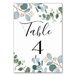 Botanische Greenery Wedding Table Number Kaart