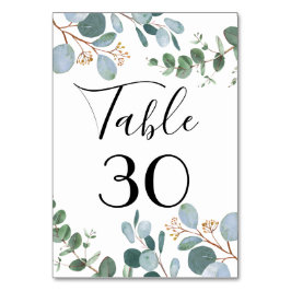 Botanische Greenery Wedding Table Number Kaart