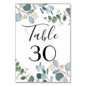 Botanische Greenery Wedding Table Number Kaart (Voorkant)