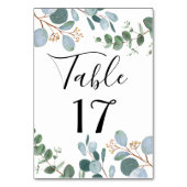 Botanische Greenery Wedding Table Number Kaart (Voorkant)