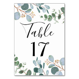 Botanische Greenery Wedding Table Number Kaart