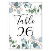 Botanische Greenery Wedding Table Number Kaart (Voorkant)