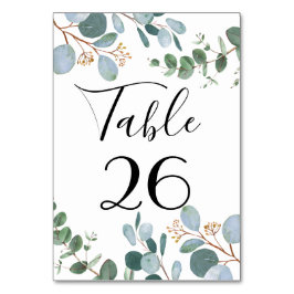 Botanische Greenery Wedding Table Number Kaart