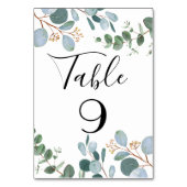 Botanische Greenery Wedding Table Number Kaart (Achterkant)