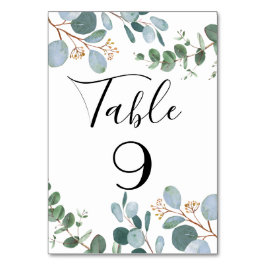 Botanische Greenery Wedding Table Number Kaart