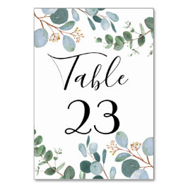 Botanische Greenery Wedding Table Number Kaart