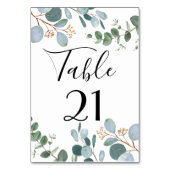 Botanische Greenery Wedding Table Number Kaart (Achterkant)