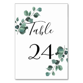Botanische Greenery Wedding Table Number Kaart