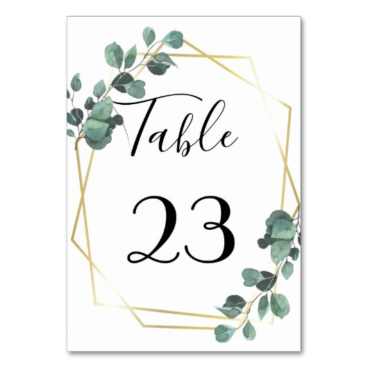 Botanische Greenery Wedding Table Number Kaart (Achterkant)