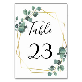 Botanische Greenery Wedding Table Number Kaart