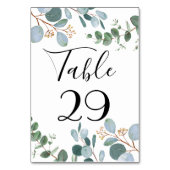 Botanische Greenery Wedding Table Number Kaart (Achterkant)