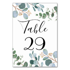Botanische Greenery Wedding Table Number Kaart