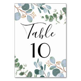 Botanische Greenery Wedding Table Number Kaart