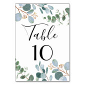 Botanische Greenery Wedding Table Number Kaart (Achterkant)