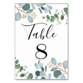 Botanische Greenery Wedding Table Number Kaart (Voorkant)