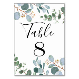 Botanische Greenery Wedding Table Number Kaart