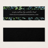 Botanische Greenery Wedding Website Black RSVP Mini Visitekaartjes (Voorkant /achterkant)