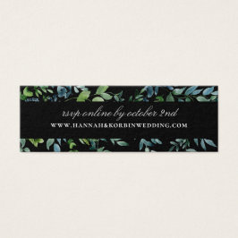 Botanische Greenery Wedding Website Black RSVP Mini Visitekaartjes
