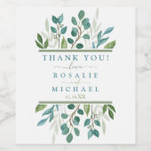 Botanische Greenery Wedding Wijn Etiket (Enkel label)