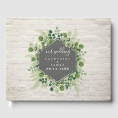 Botanische Greenery White Brick Wedding Gastenboek (Voorkant)