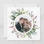 Botanische Greenery Winter Wedding Square Save The Date (Voorkant)