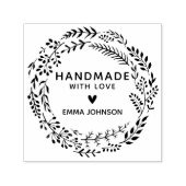 Botanische Greenery Wreated Handmade with Love Zelfinktende Stempel (Design)