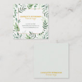 Botanische grens|Goudgroen| vierkant Visitekaartje (Voorkant / Achterkant)