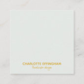 Botanische grens|Goudgroen| vierkant Visitekaartje (Achterkant)