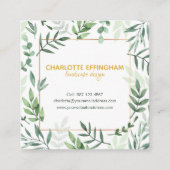 Botanische grens|Goudgroen| vierkant Visitekaartje (Voorkant)